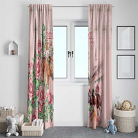 Kentucky Horse Racing Window Curtain Rose Diamond Pattern Pink