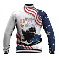 Funny Cat No Kings Baseball Jacket Rejecting Kings Since 1776 - Wonder Print Shop