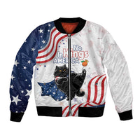 Funny Cat No Kings Bomber Jacket Rejecting Kings Since 1776 - Wonder Print Shop
