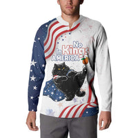 Funny Cat No Kings Button Sweatshirt Rejecting Kings Since 1776 - Wonder Print Shop