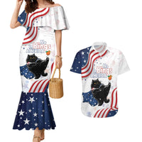 Funny Cat No Kings Couples Matching Mermaid Dress and Hawaiian Shirt Rejecting Kings Since 1776 - Wonder Print Shop