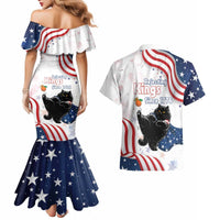 Funny Cat No Kings Couples Matching Mermaid Dress and Hawaiian Shirt Rejecting Kings Since 1776 - Wonder Print Shop
