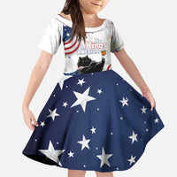 Funny Cat No Kings Family Matching Off Shoulder Maxi Dress and Hawaiian Shirt Rejecting Kings Since 1776 - Wonder Print Shop