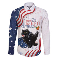 Funny Cat No Kings Family Matching Off Shoulder Maxi Dress and Hawaiian Shirt Rejecting Kings Since 1776 - Wonder Print Shop