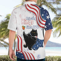 Funny Cat No Kings Hawaiian Shirt Rejecting Kings Since 1776 - Wonder Print Shop