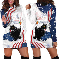 Funny Cat No Kings Hoodie Dress Rejecting Kings Since 1776 - Wonder Print Shop