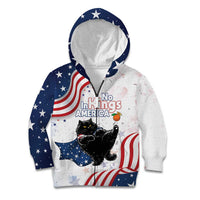 Funny Cat No Kings Kid Hoodie Rejecting Kings Since 1776 - Wonder Print Shop