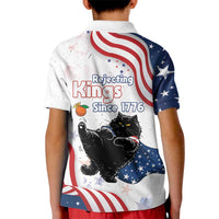 Funny Cat No Kings Kid Polo Shirt Rejecting Kings Since 1776 - Wonder Print Shop