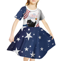 Funny Cat No Kings Kid Short Sleeve Dress Rejecting Kings Since 1776 - Wonder Print Shop