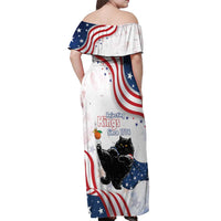 Funny Cat No Kings Off Shoulder Maxi Dress Rejecting Kings Since 1776 - Wonder Print Shop