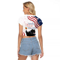 Funny Cat No Kings Raglan Cropped T Shirt Rejecting Kings Since 1776 - Wonder Print Shop
