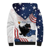 Funny Cat No Kings Sherpa Hoodie Rejecting Kings Since 1776 - Wonder Print Shop