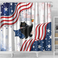 Funny Cat No Kings Shower Curtain Rejecting Kings Since 1776 - Wonder Print Shop