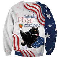 Funny Cat No Kings Sweatshirt Rejecting Kings Since 1776 - Wonder Print Shop