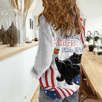 Funny Cat No Kings Women Casual Shirt Rejecting Kings Since 1776 - Wonder Print Shop