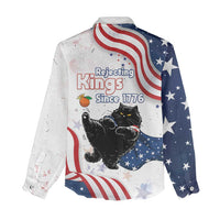 Funny Cat No Kings Women Casual Shirt Rejecting Kings Since 1776 - Wonder Print Shop