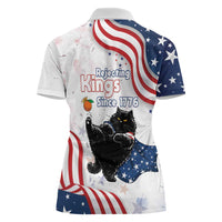 Funny Cat No Kings Women Polo Shirt Rejecting Kings Since 1776 - Wonder Print Shop