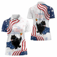 Funny Cat No Kings Women Polo Shirt Rejecting Kings Since 1776 - Wonder Print Shop