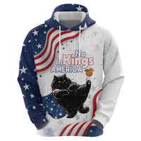 Funny Cat No Kings Zip Hoodie Rejecting Kings Since 1776 - Wonder Print Shop