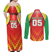 Custom Guyana Cricket Couples Matching Off Shoulder Maxi Dress and Long Sleeve Button Shirt Amazon Warriors Glorious Victory - Wonder Print Shop