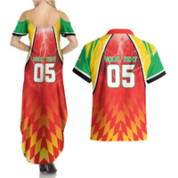 Custom Guyana Cricket Couples Matching Summer Maxi Dress and Hawaiian Shirt Amazon Warriors Glorious Victory - Wonder Print Shop
