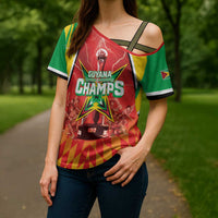 Custom Guyana Cricket Cross Shoulder Shirt Amazon Warriors Glorious Victory - Wonder Print Shop