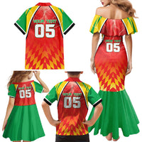 Custom Guyana Cricket Family Matching Mermaid Dress and Hawaiian Shirt Amazon Warriors Glorious Victory - Wonder Print Shop