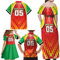 Custom Guyana Cricket Family Matching Off Shoulder Maxi Dress and Hawaiian Shirt Amazon Warriors Glorious Victory - Wonder Print Shop