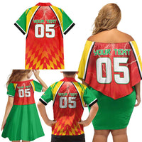 Custom Guyana Cricket Family Matching Off Shoulder Short Dress and Hawaiian Shirt Amazon Warriors Glorious Victory - Wonder Print Shop