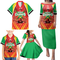 Custom Guyana Cricket Family Matching Puletasi and Hawaiian Shirt Amazon Warriors Glorious Victory - Wonder Print Shop