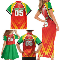 Custom Guyana Cricket Family Matching Short Sleeve Bodycon Dress and Hawaiian Shirt Amazon Warriors Glorious Victory - Wonder Print Shop