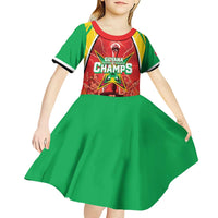 Custom Guyana Cricket Kid Short Sleeve Dress Amazon Warriors Glorious Victory - Wonder Print Shop
