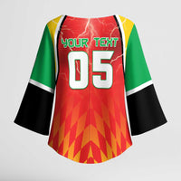 Custom Guyana Cricket Kimono Sleeve Blouse Amazon Warriors Glorious Victory - Wonder Print Shop