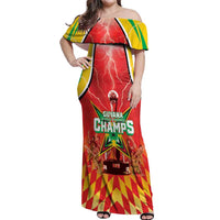 Custom Guyana Cricket Off Shoulder Maxi Dress Amazon Warriors Glorious Victory - Wonder Print Shop