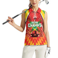 Custom Guyana Cricket Women Sleeveless Polo Shirt Amazon Warriors Glorious Victory - Wonder Print Shop