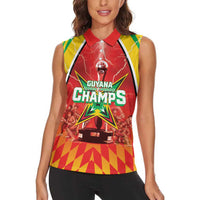Custom Guyana Cricket Women Sleeveless Polo Shirt Amazon Warriors Glorious Victory - Wonder Print Shop
