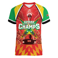 Custom Guyana Cricket Women V-Neck T-Shirt Amazon Warriors Glorious Victory - Wonder Print Shop