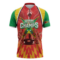 Custom Guyana Cricket Zipper Polo Shirt Amazon Warriors Glorious Victory - Wonder Print Shop