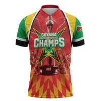 Custom Guyana Cricket Zipper Polo Shirt Amazon Warriors Glorious Victory - Wonder Print Shop