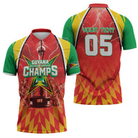 Custom Guyana Cricket Zipper Polo Shirt Amazon Warriors Glorious Victory - Wonder Print Shop