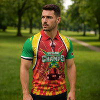 Custom Guyana Cricket Zipper Polo Shirt Amazon Warriors Glorious Victory - Wonder Print Shop