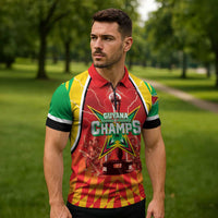 Custom Guyana Cricket Zipper Polo Shirt Amazon Warriors Glorious Victory - Wonder Print Shop