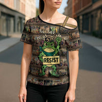 Resist Frog Cross Shoulder Shirt Protest Free Portland LT05