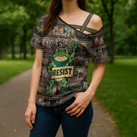 Resist Frog Cross Shoulder Shirt Protest Free Portland LT05