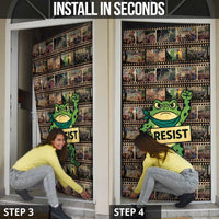 Resist Frog Door Cover Protest Free Portland LT05