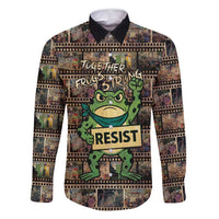 Resist Frog Family Matching Long Sleeve Bodycon Dress and Hawaiian Shirt Protest Free Portland LT05