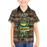 Resist Frog Family Matching Long Sleeve Bodycon Dress and Hawaiian Shirt Protest Free Portland LT05