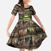 Resist Frog Family Matching Off Shoulder Maxi Dress and Hawaiian Shirt Protest Free Portland LT05