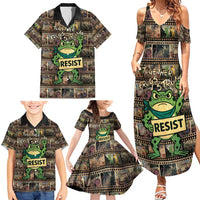 Resist Frog Family Matching Summer Maxi Dress and Hawaiian Shirt Protest Free Portland LT05