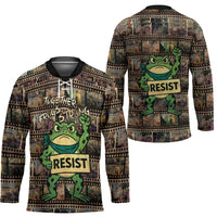 Resist Frog Hockey Jersey Protest Free Portland LT05